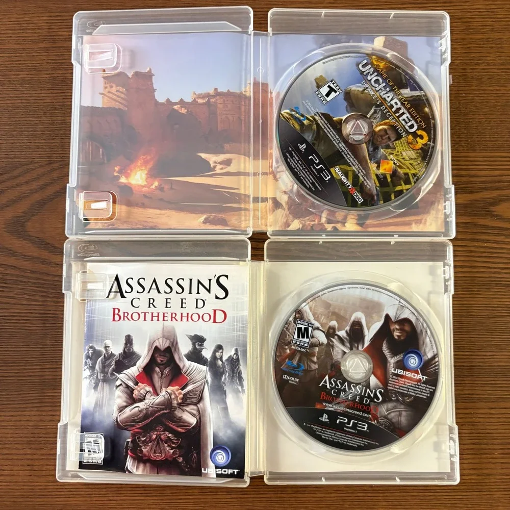 Sony PlayStation 3 PS3 Video Game Bundle 4 Games Good COD‎ Uncharted AC Lot
